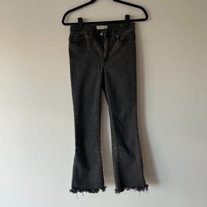 Madewell Cali Demi Bootcut Black Jeans with Raw Hem
